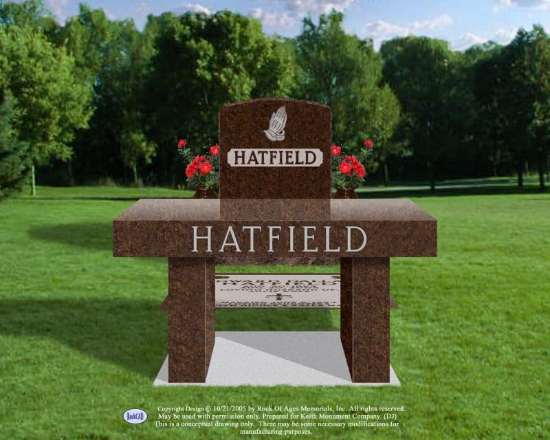 Hatfield Bench Memorial on Cemetery Lot