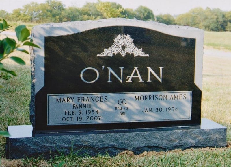 O'Nan Black Monument with Roses