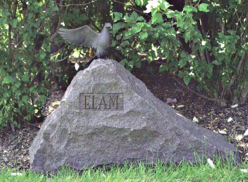 Cremation Boulder with Bronze Bird