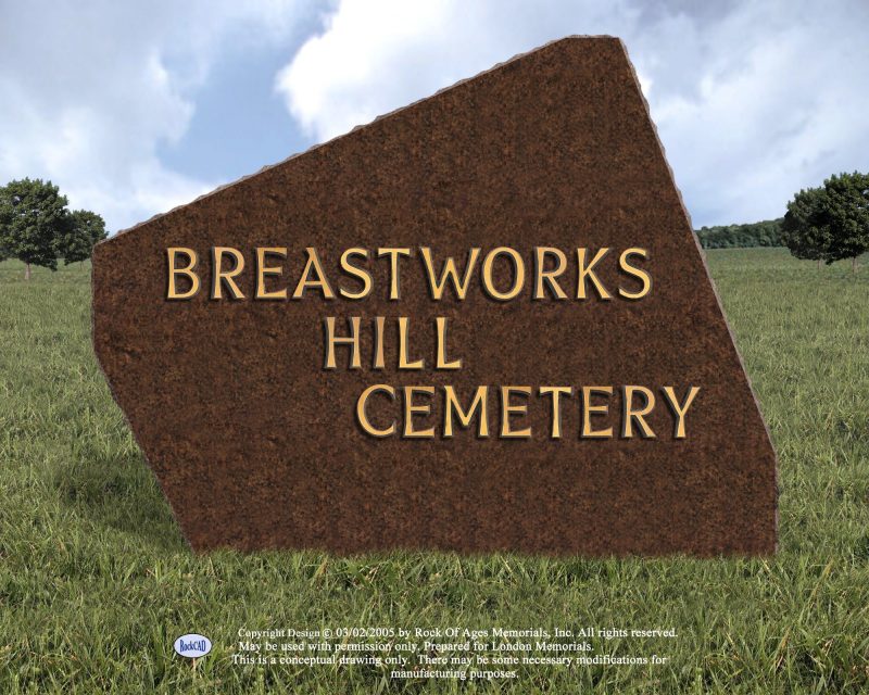 Breastworks Hill Cemetery Granite Sign