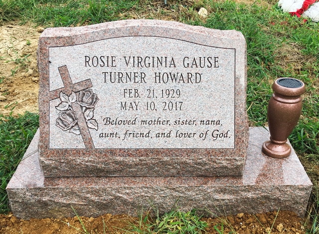 Howard Roses Cross on Red Granite
