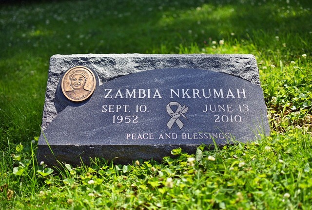 Zambia Elegant Black Memorial with Rough Rock Border